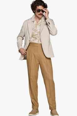 Sand stretch textured blazer