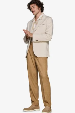 Sand stretch textured blazer