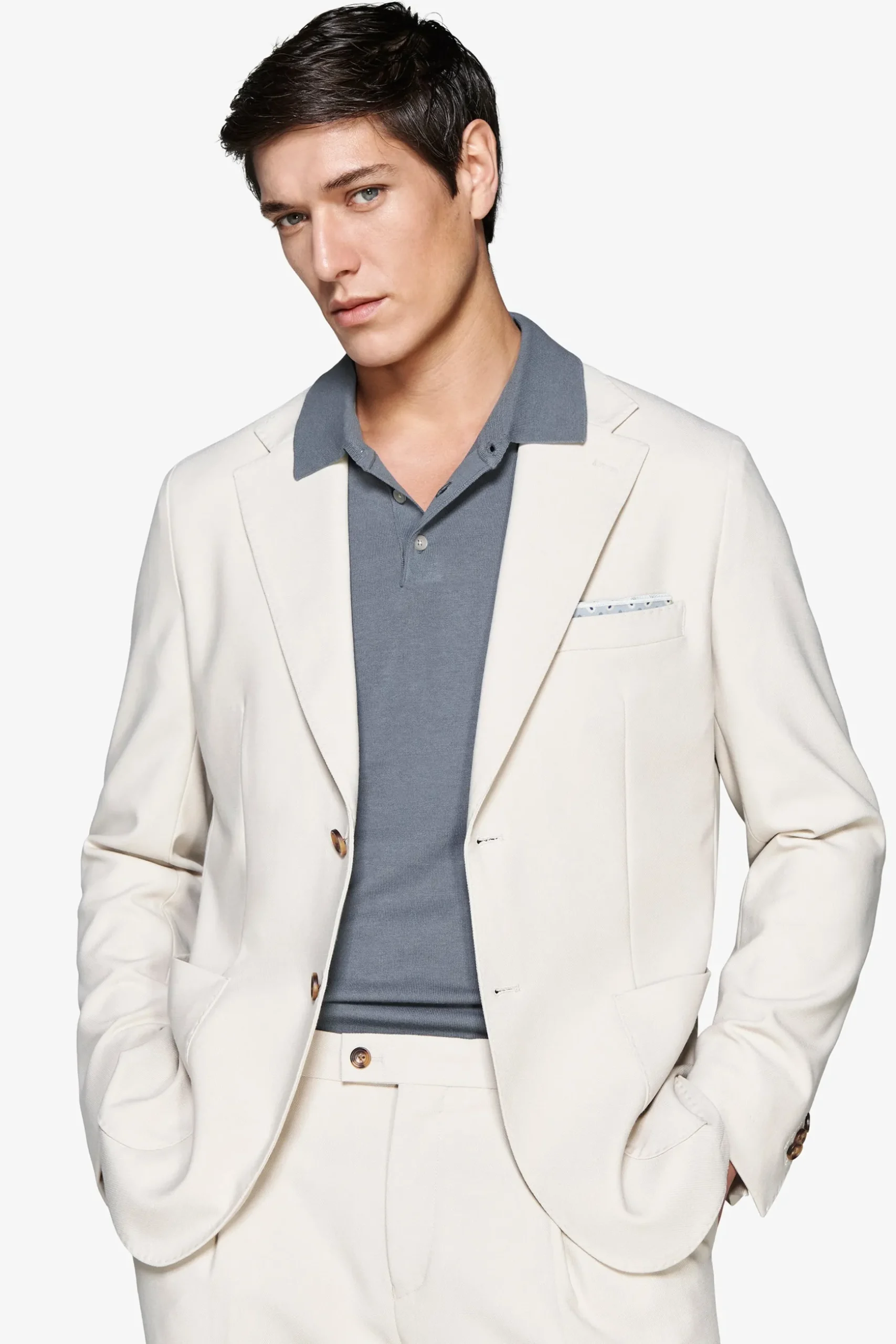 Sand textured weave blazer