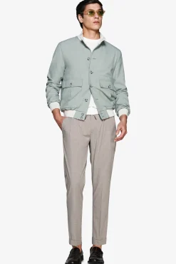Short sage bomber jacket
