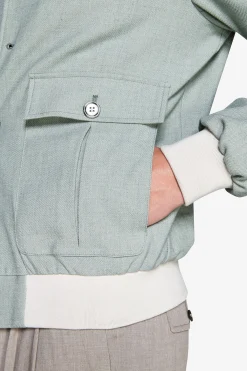 Short sage bomber jacket