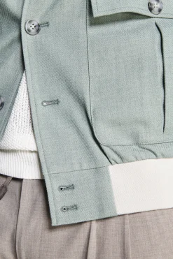 Short sage bomber jacket
