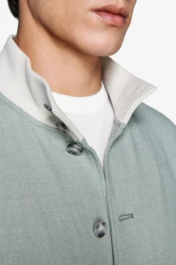 Short sage bomber jacket