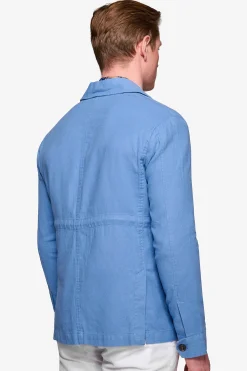 Sky linen blend Saharan jacket