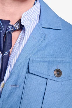 Sky linen blend Saharan jacket