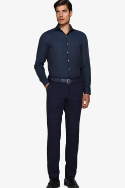 Slim-fit blue textured ‘la Picoco’ shirt