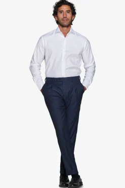 Slim-fit plain white twill shirt