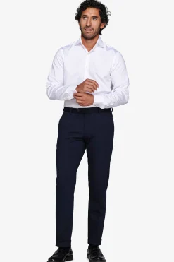 Slim-fit plain white twill shirt