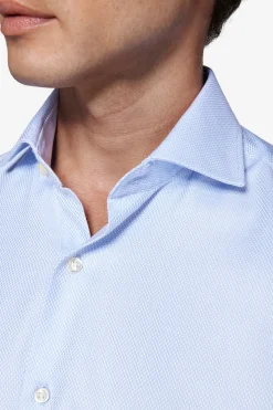 Slim-fit sky blue textured ‘la Picoco’ shirt