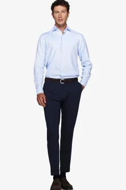 Slim-fit sky blue textured ‘la Picoco’ shirt