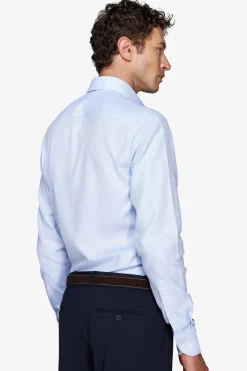 Slim-fit sky blue textured ‘la Picoco’ shirt