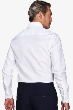 Slim-fit white Oxford shirt