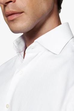 Slim-fit white textured ‘la Picoco’ shirt