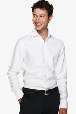 Slim-fit white textured ‘la Picoco’ shirt