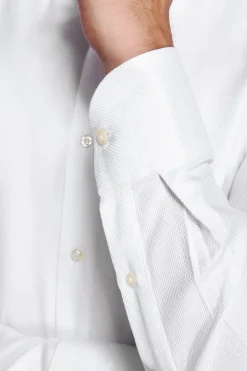 Slim-fit white textured ‘la Picoco’ shirt