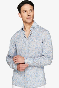 Taupe all over print shirt