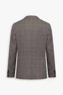 Taupe check suit blazer