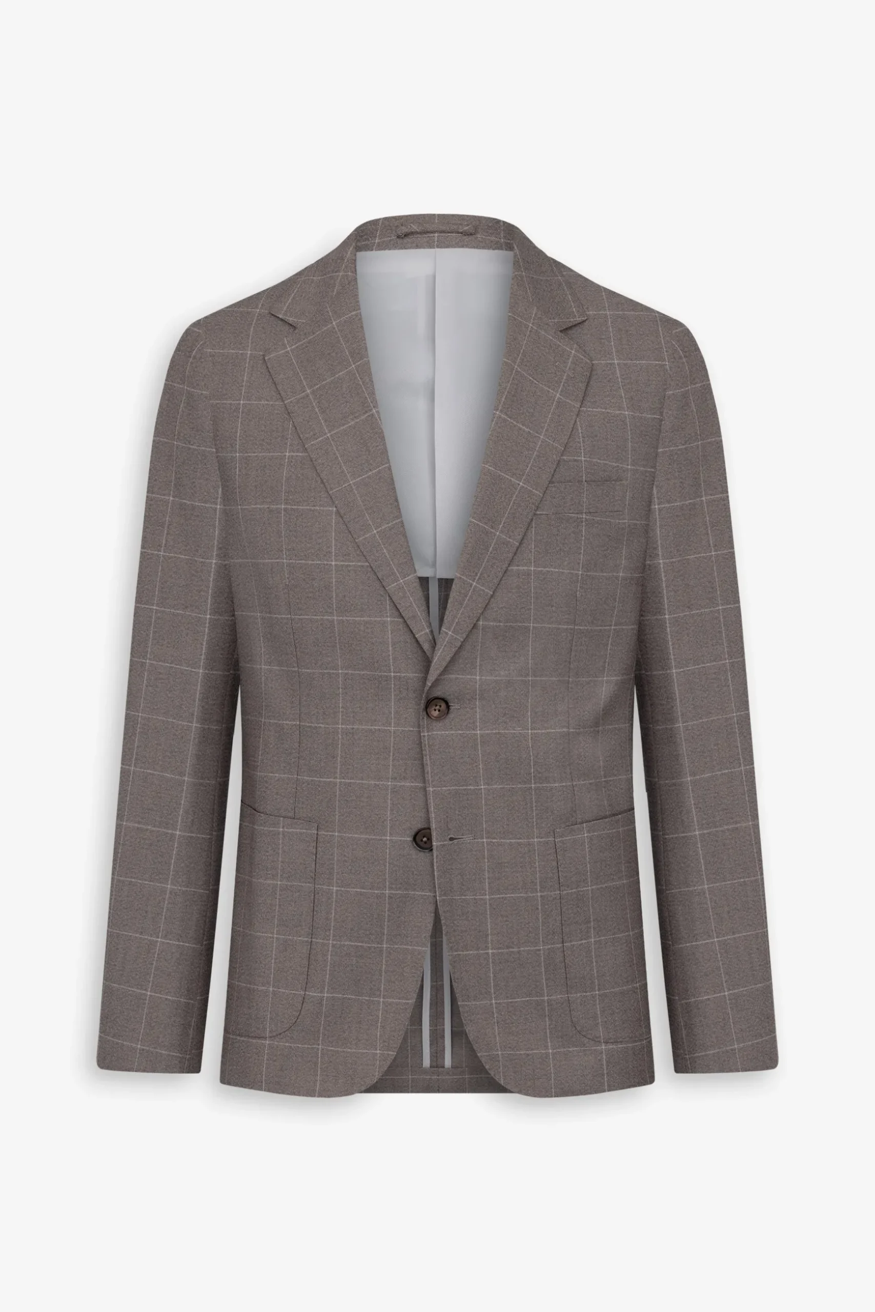 Taupe check suit blazer