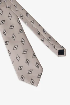 Taupe diamond design tie
