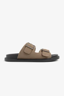 Taupe ecosuede sandals