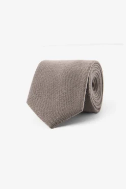 Taupe flannel effect tie