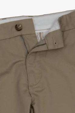Taupe gabardine Bermuda shorts