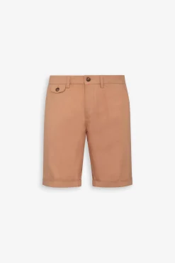 Taupe gabardine Bermuda shorts