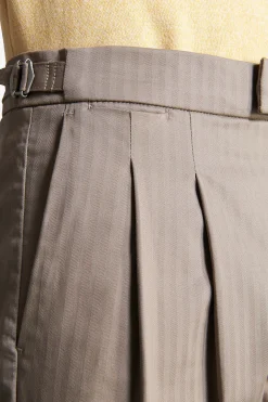 Taupe Herringbone Bermuda shorts