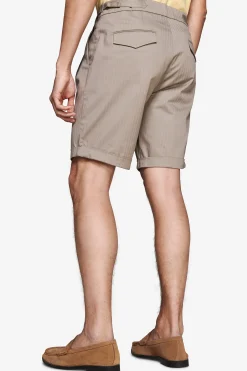 Taupe Herringbone Bermuda shorts