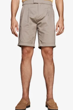 Taupe Herringbone Bermuda shorts