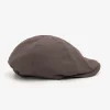 Taupe linen blend flat cap