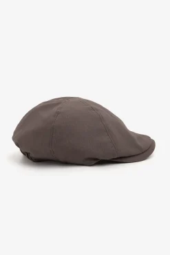 Taupe linen blend flat cap