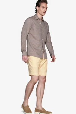 Taupe linen blend relaxed shirt