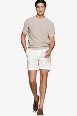 Taupe linen blend woven sweater