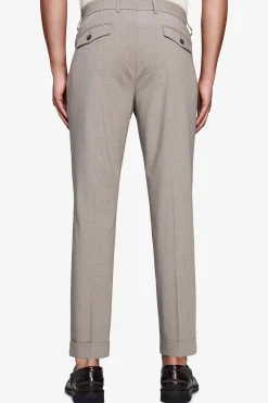 Taupe melange canvas drawstring pants