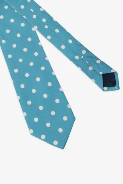 Teal linen blend tie