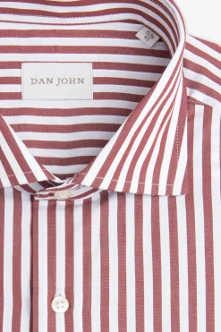 Terracotta medium stripes slim shirt