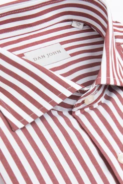 Terracotta medium stripes slim shirt