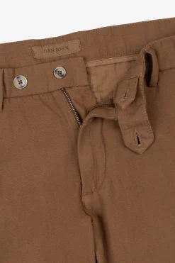 Tobacco linen blend slub trousers