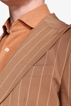 Tobacco pinstripe blazer