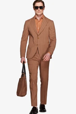 Tobacco pinstripe blazer