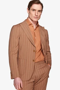 Tobacco pinstripe blazer