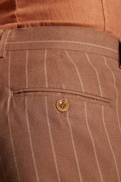 Tobacco pinstripe trousers