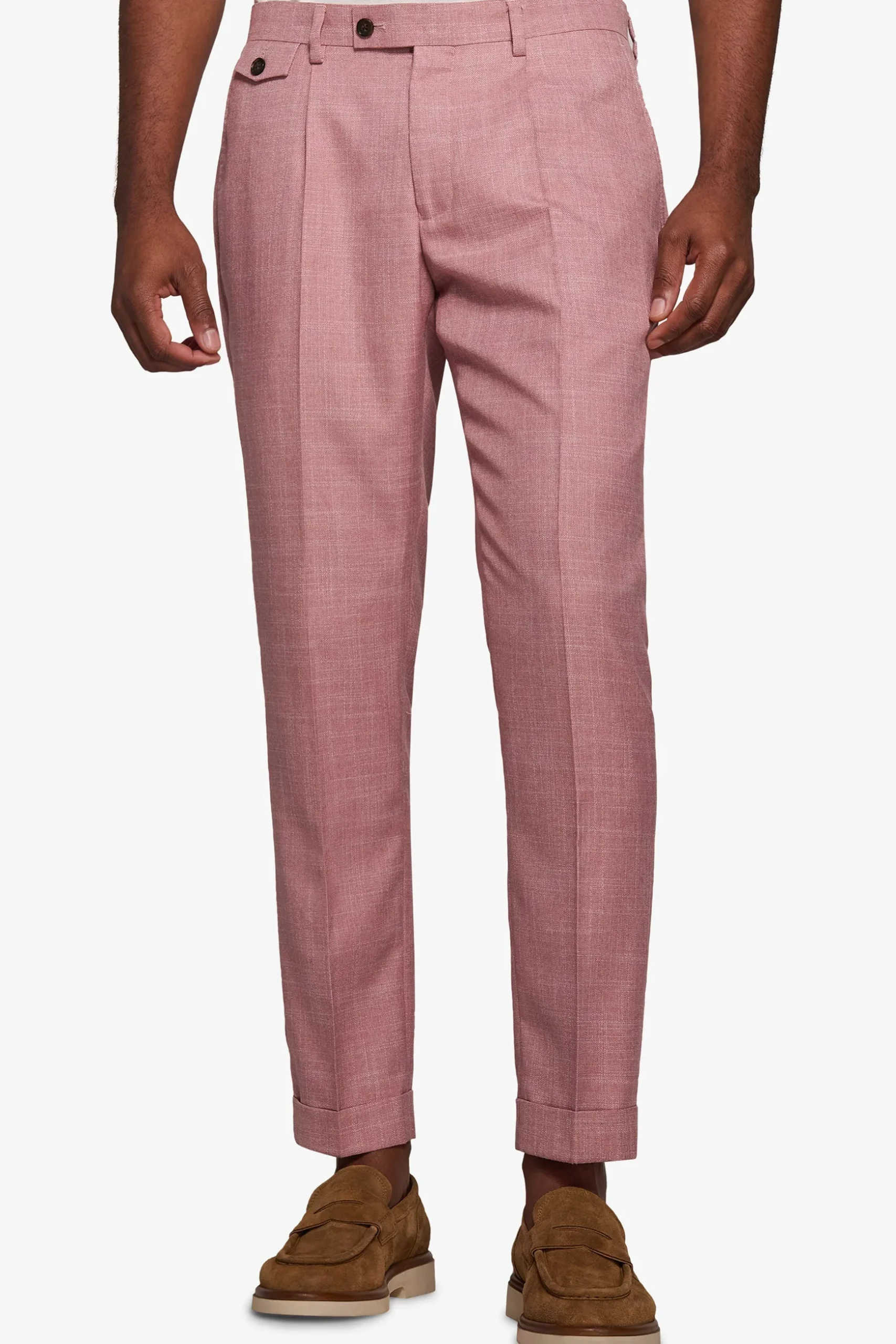 Tropea slub slim suit trousers