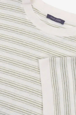 T-shirt righe fine militare