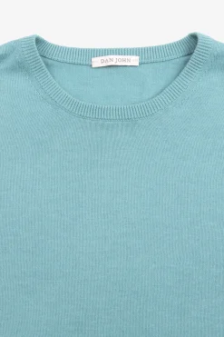 Turquoise cotton crewneck sweater