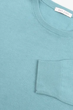Turquoise cotton crewneck sweater