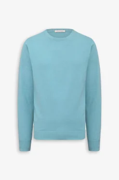 Turquoise cotton crewneck sweater