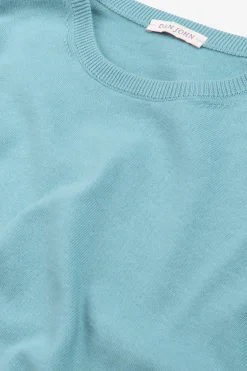 Turquoise cotton crewneck sweater