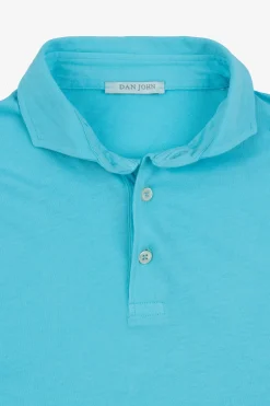 Turquoise jersey polo shirt